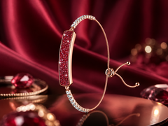 Inllie Luna Light Armband in Goldoptik mit roten Moissanit-Details