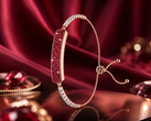 Inllie Luna Light Armband in Goldoptik mit roten Moissanit-Details