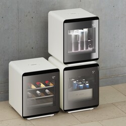 Die drei neu vorgestellten kleinen Kühlschränke (Bild: Samsung)