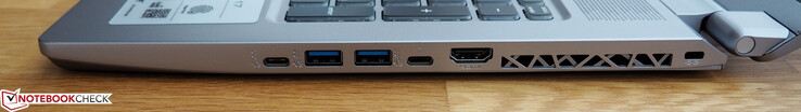 rechte Seite: USB-C 3.1 Gen2, 2x USB-A 3.0, Thunderbolt 3, HDMI 2.0, Kensington Lock
