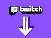 Twitch-Logo mit Abwärtspfeil darunter (Bildquelle: Twitch mit Bearbeitungen)