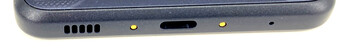 Unten: Lautsprecher, Anschluss-Pins, USB-C-Anschluss, Mikrofon