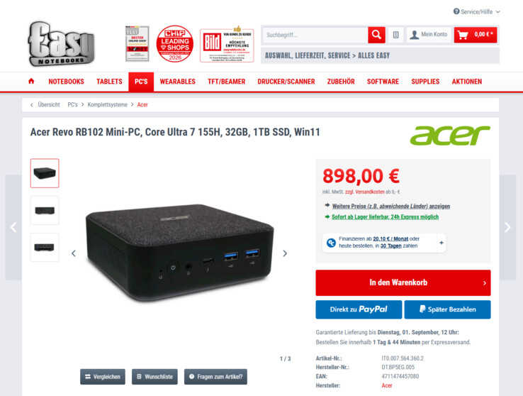 Acer Revo RB102 (DT.BP5EG.005) für 898 Euro.