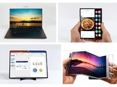 Vier von vermutlich mehr Displayneuheiten, die Samsung auf der Display Week 2021 vorführt. (Bild: Samsung)