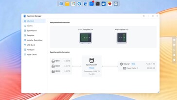 Der Speicher-Manager macht es einfach, RAID-Speicherpools, SSD-Cache und USB-Festplatten zu verwalten.