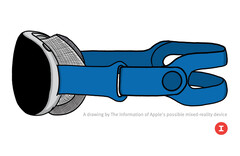Diese Zeichnung zeigt, wie Apples VR-Headset in etwa aussehen soll. (Bild: The Information)