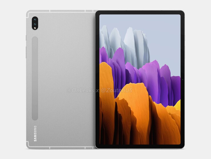 Die beiden kleineren Galaxy Tab S8-Modelle verzichten auf die Notch, haben dafür aber dickere Bildschirmränder. (Bild: @OnLeaks / @ZoutonUS)