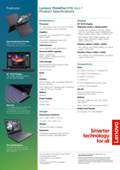 Spezifikationen Lenovo ThinkPad P16 G1