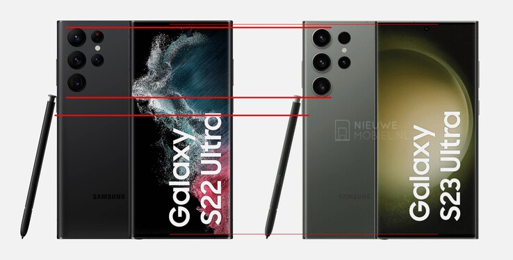 Das Samsung Galaxy S23 Ultra besitzt etwas größere Kameras als sein Vorgänger, während Samsung die Position der Buttons angepasst hat.