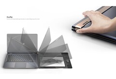 Für kreative kann das Compal DuoFlip auch als seitlich aufklappbares Grafiktablet benutzt werden.