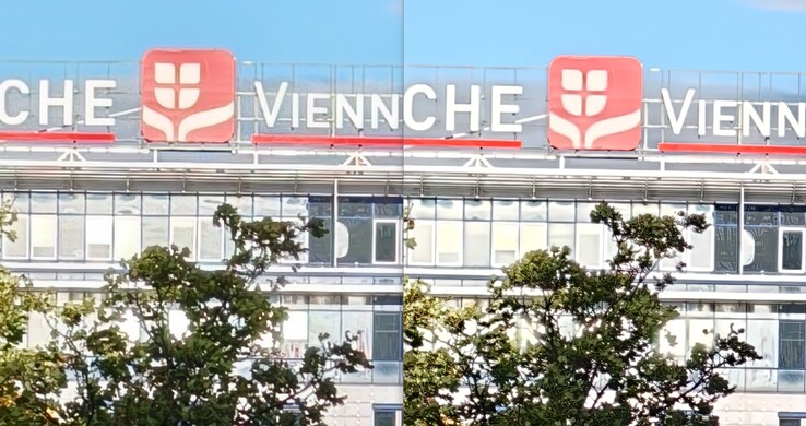 Ein Vergleich macht (un)sicher: Links ein Crop der 12 MP Aufnahmen, rechts vom 50 MP Foto.