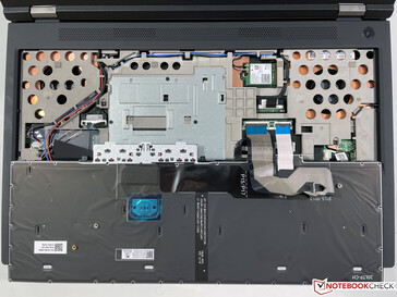 Komponenten unter der Tastatur (WLAN/WWAN, 2x SODIMM, 1x M.2-2280 PCIe 4.0 x4)