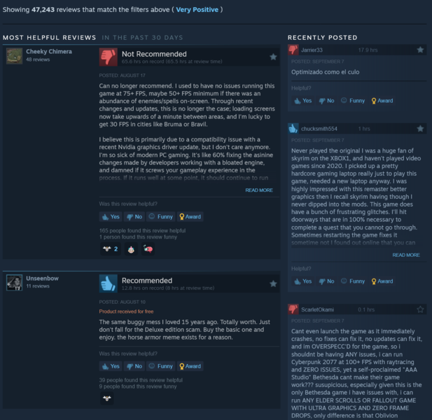 Oblivion Remastered erhielt kürzlich negative Bewertungen auf Steam (Bildquelle: Screenshot, Steam)