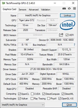 GPU-Z: Intel Xe Graphics G7