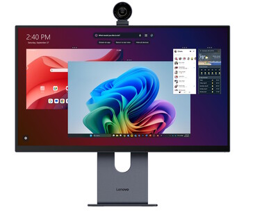 Smart Sense Display: Zu sehen sind verschiedene Bildquellen, nämlich ein Tablet, ein Smartphone und ein Windows-System (Bildquelle: Lenovo)