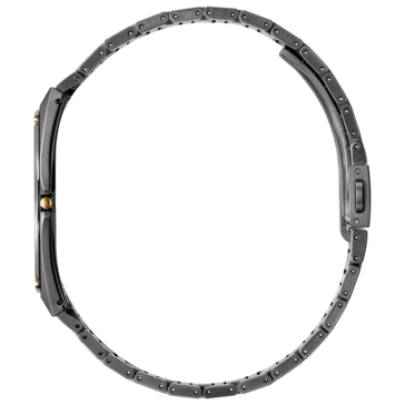Seitenansicht der Citizen Eco-Drive One AR5065-54W mit ihrem ultraflachen Gehäuse und Edelstahlarmband