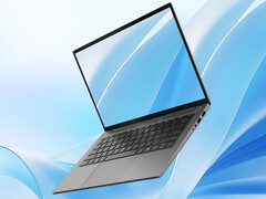 Das Lecoo 14 verfügt über ein 14 Zoll großes IPS-Display mit einer Bildwiederholrate von 60 Hz. Abgebildet ist ein Werbebild, das die Vorderseite des Notebooks zeigt.