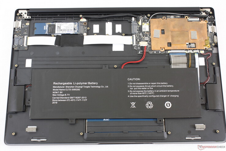 Um den Akku herum gibt es viel ungenutzten Platz