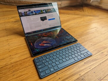 Der Dual-Screen-Modus kann horizontal im Laptop-Modus…