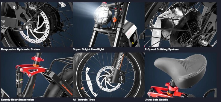 Eine Federgabel und ein Dämpfer sind verbaut - und auch etwa eine Schaltung (Bildquelle: Eahora)