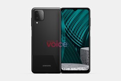 Samsung setzt auch beim Galaxy M12 auf ein rechteckiges Kamera-Modul, im Inneren verbirgt sich ein gigantischer Akku. (Bild: OnLeaks / Voice)