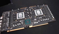 Die AMD Radeon Pro W6800X Duo packt zwei Navi 21 GPUs auf ein einzelnes Mainboard. (Bild: der8auer)