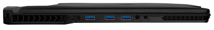 linke Seite: Gigabit-Ethernet, 3x USB 3.1 Gen 1 (Typ-A), Kopfhörerausgang, Mikrofoneingang