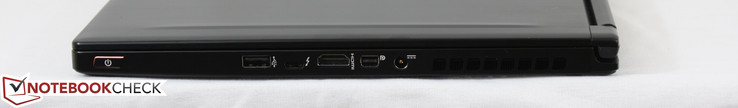 rechts: USB 2.0, Thunderbolt 3 mit USB 3.1 Typ-C, HDMI 1.4, Mini-DisplayPort 1.2, Netzteil
