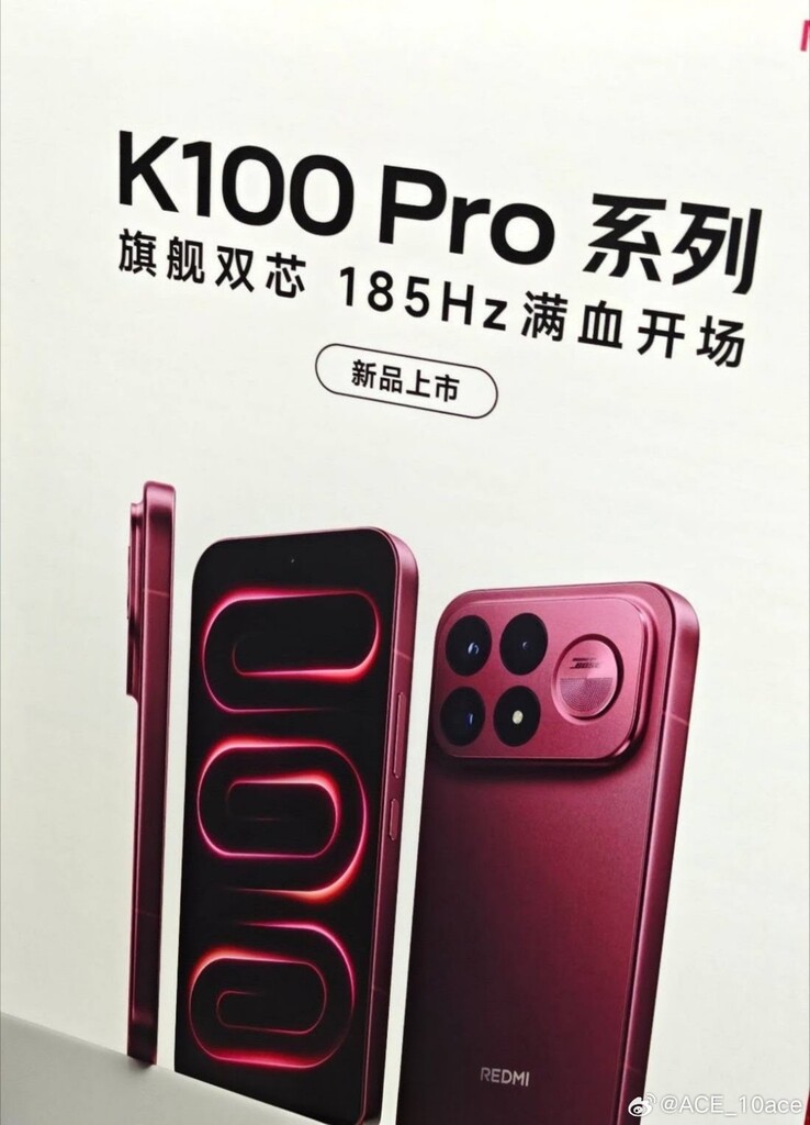 Das potentielle Redmi K100 Pro in einem sehr an iPhone 18 Pro Gerüchte erinnernden Farbton.