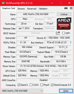 GPU-Z AMD FirePro W4190