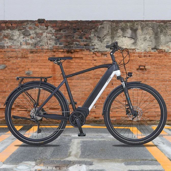alpina haarlem fahrradhelm - Robuster, sicherer und individuell anpassbarer & Leichter Urban für Erwachsene - Black matt Acid Steckachse M12x1.0 142-148 spec:15 mph Top Speed Farbe:Kids Blue