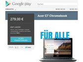 Google: Acer C7 Chromebook für 280 Euro bei Google Play