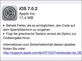 Apple: iOS 7.0.2 schließt Sperrbildschirm-Lücke